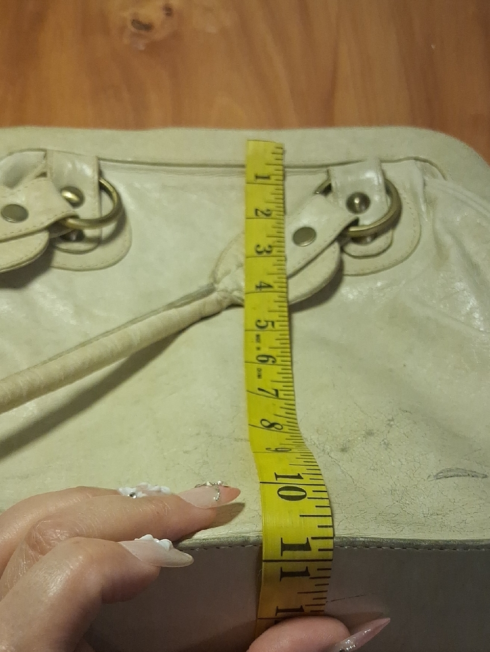 Helen Welsh Vintage Classic Cream Leather Tote Handbag - Picture 16 of 17